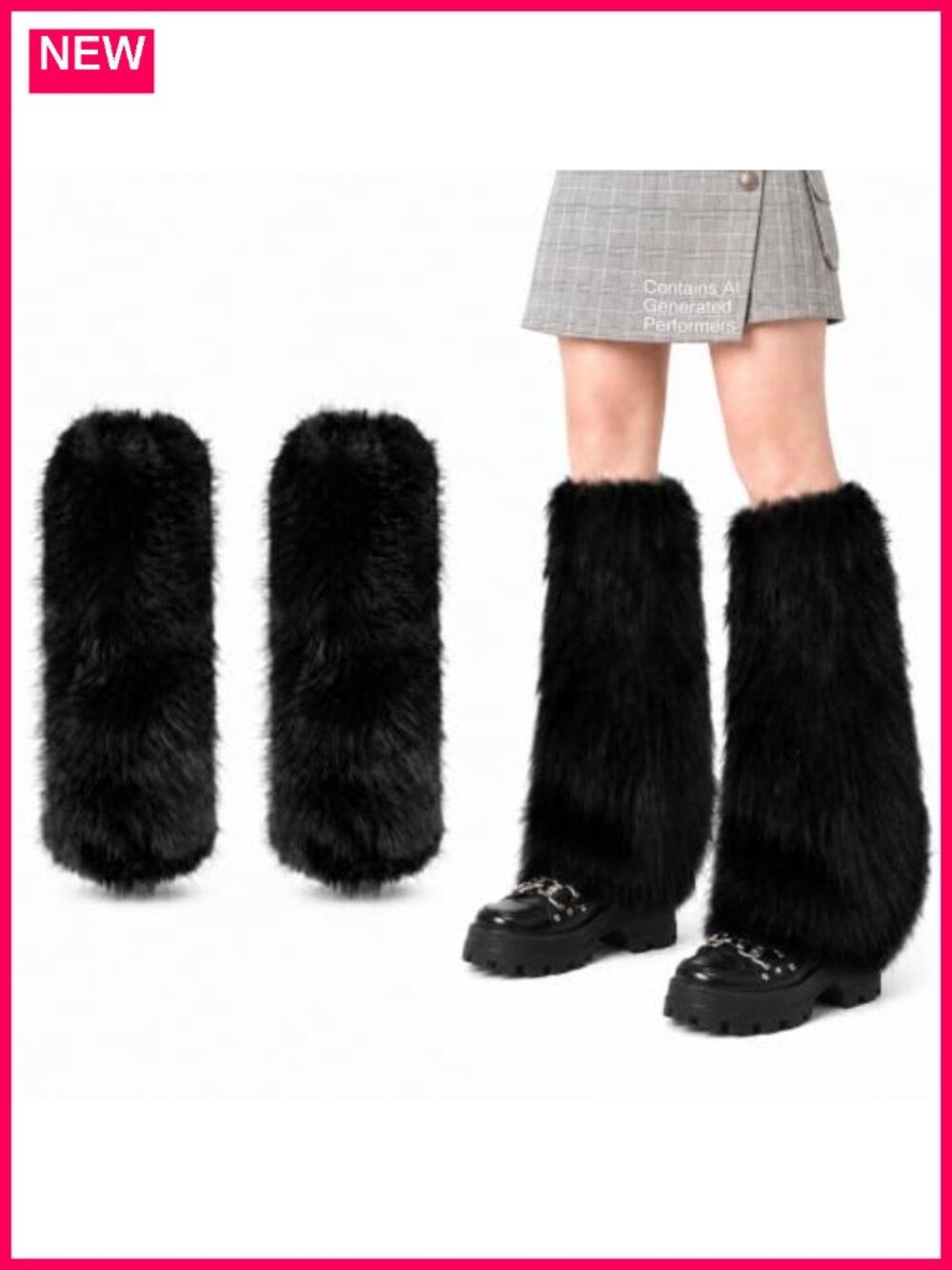 Faux Fur Leg Warmers for Women - Cozy Boot Covers Winter